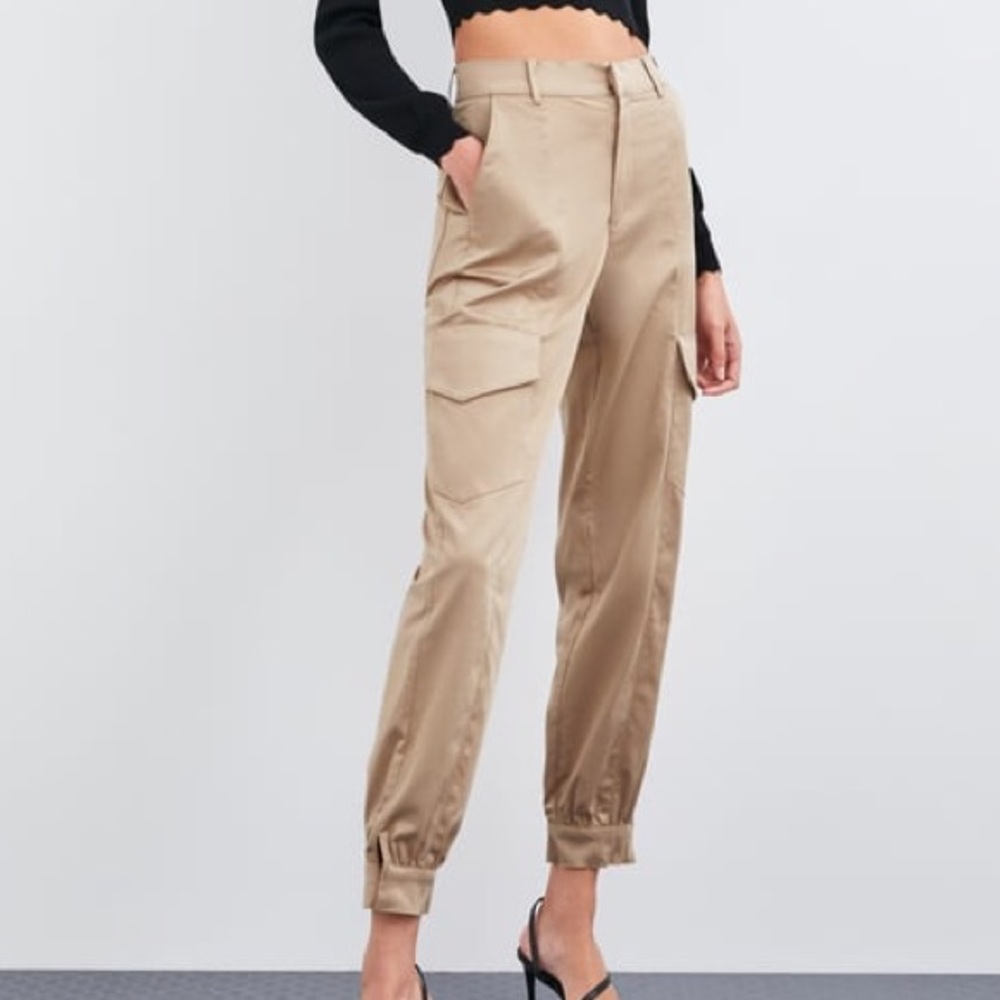 Satin cargo pants XS